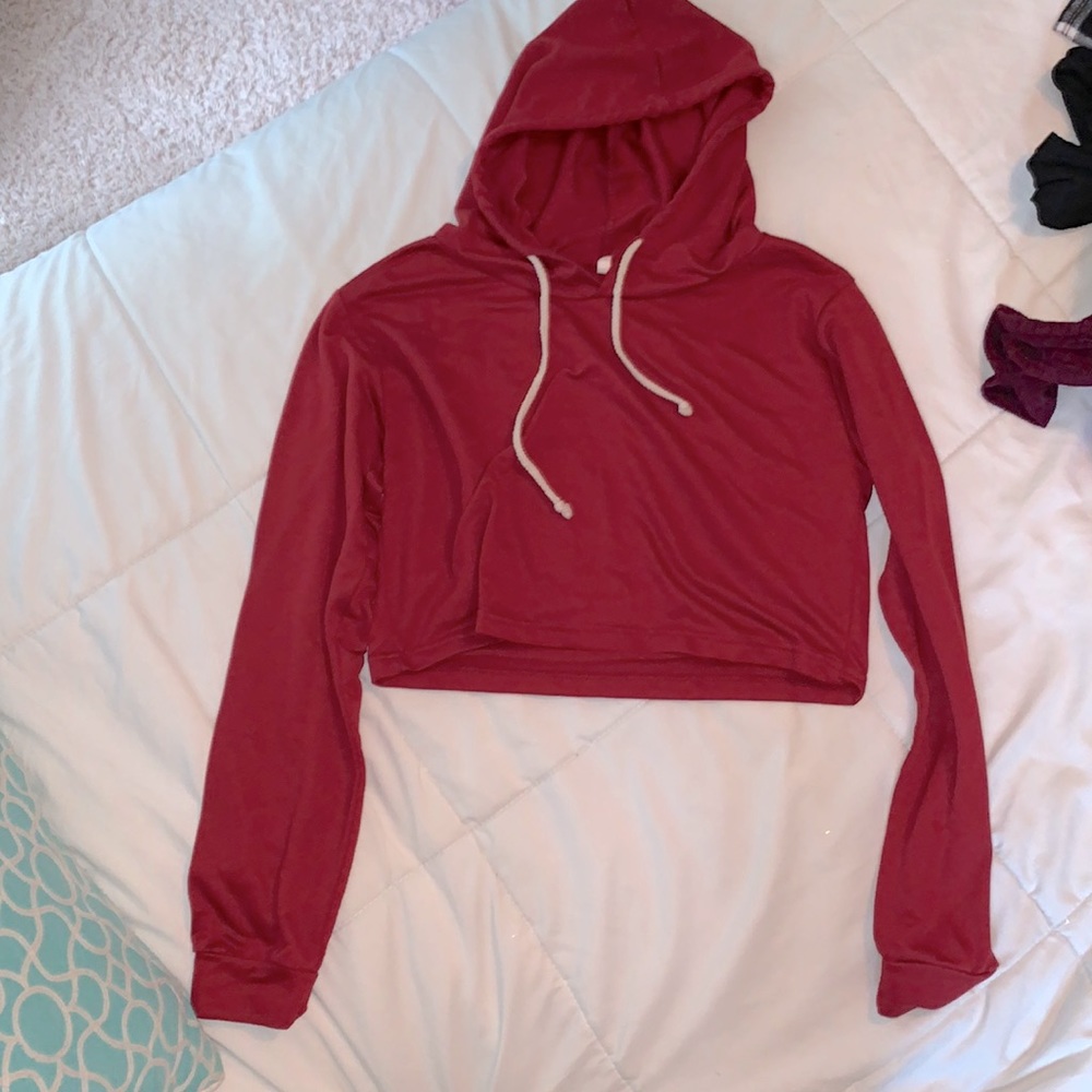 Cropped red hoody